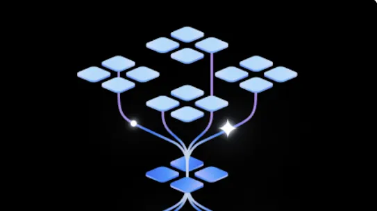 在黑色背景中有一个象征 AI 模型的图形。